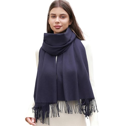 RIIQIICHY Scarf for Women Scarves and Wraps Winter Warm Pashmina Shawl for Cold Weather Navy