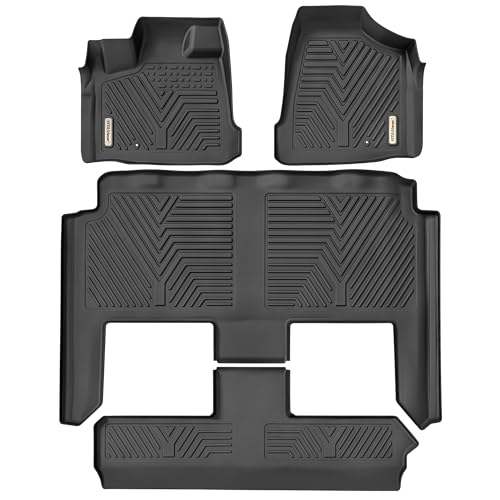 YITAMOTOR Floor Mats Compatible with 2008-2020 Grand Caravan - 2008-2016 Town & Country (Stow'n Go Only), Custom Fit Floor Liners Included 1st & 2nd &