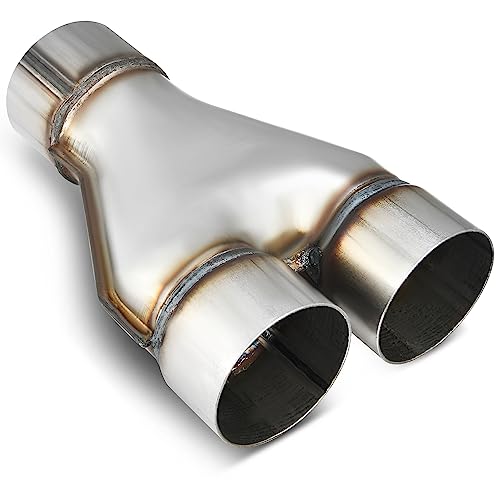YITAMOTOR Exhaust Y Pipe 3'' Single to 3'' Dual, Stainless Steel Universal 3 Inch ID Y Pipe Exhaust Adapter Connector for Car Truck, 10" Overall Lengt