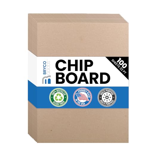 Chipboard Sheets 8.5" x 11" - 100 Sheets of 22-Point Kraft Board for Crafts, DIY Projects, and Packaging - Durable Alternative to Cardboard Sheets and