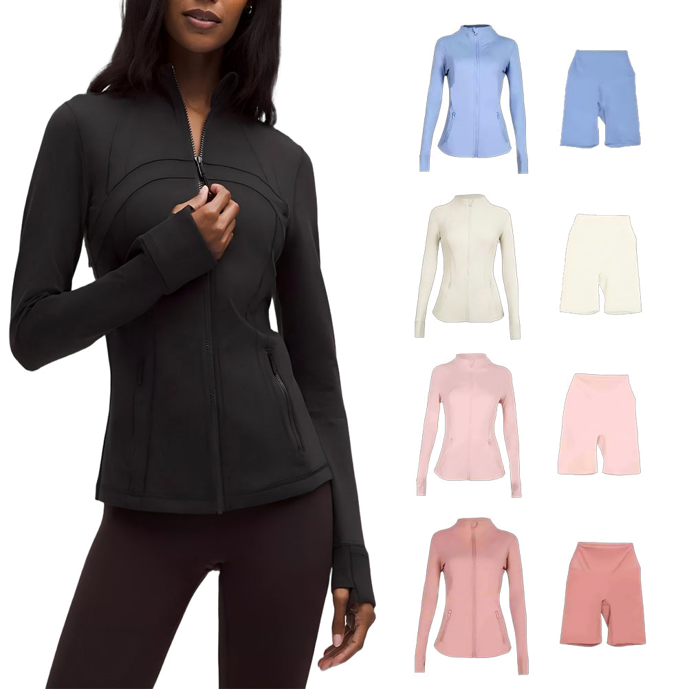 2025 10A Gym sets Jackets and shorts Yoga Jackets Workout Elastic Waist leggings Fitness quick dry fitness Activewear Sweatshirt Zip sets jackets 78