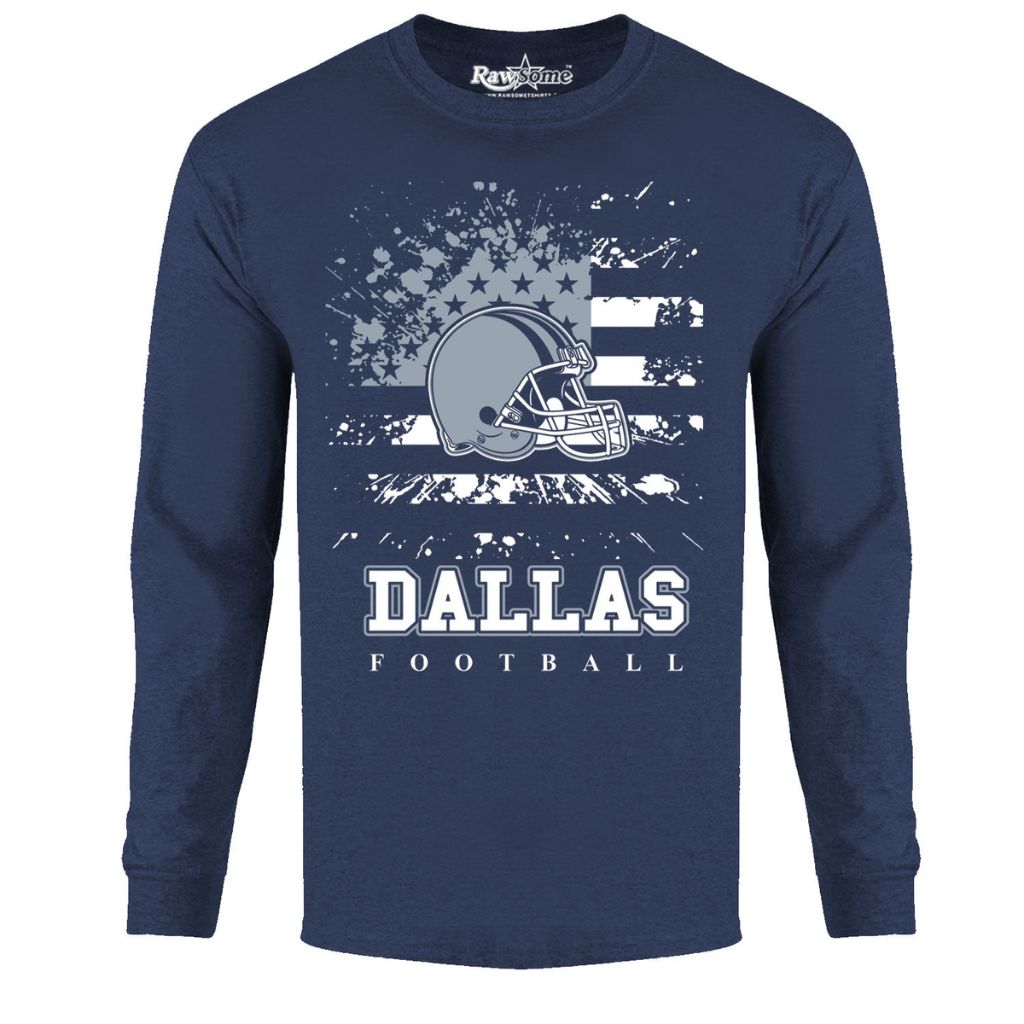 Men's Star-Spangled Football Long-Sleeve Shirts - 2X-Large - Dallas