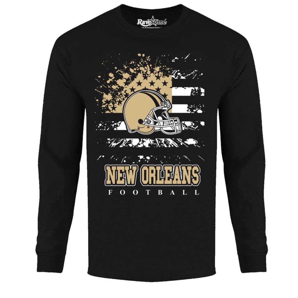 Men's Star-Spangled Football Long-Sleeve Shirts - Small - New Orleans