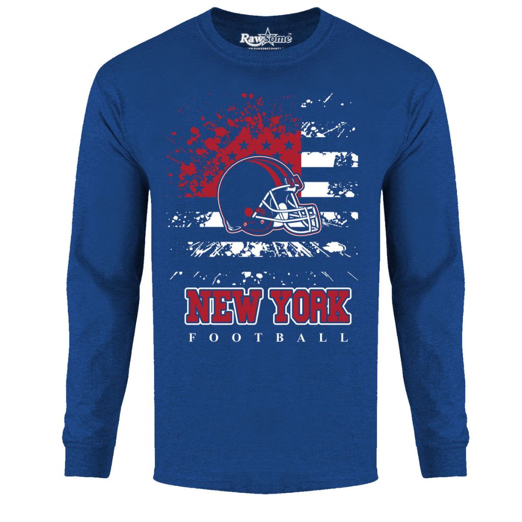 Men's Star-Spangled Football Long-Sleeve Shirts - 2X-Large - New York