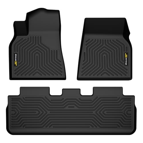 G-PLUS Floor Mats, Compatible with Tesla Model Y 2020-2024(5-Seat),1st & 2nd Row All Weather Full Cover Protection, Black TPE Car Floor Liners Interio