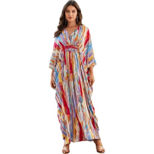 RanRui Women Beach Cover up Caftan Loungewear Swimsuit Cover Up Kaftan Dress 8765-0 One Size