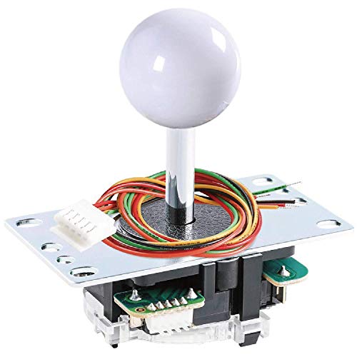 SANWA JLF-TP-8YT Arcade Joystick (White Ball Top) - Premium, High Precision, Responsive Controls, Multi-Platform Compatible - Ideal for Gaming Enthusi