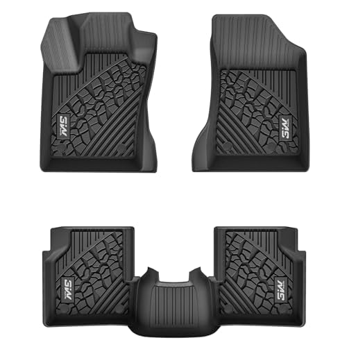 3W Floor Mats Fit for 2017-2025 Jeep Compass, TPE All Weather Custom Fit First and Second Rows Full Set Car Mats, Black Compass 2017-2025 Floor Mats O