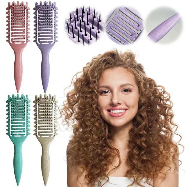 Electric Hair Brushes 3 in 1 Curl Define Styling Brush Shaping Defining Curls Barber Styling Tools Hollow Out Detangling Hair Brush Tangled