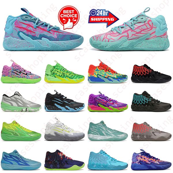 Designer de moda Rick e Morty Basketball Shoe MB01 MB02 MB03 MB04 Lamelo Ball Shoes Sneakers Iridescent Queen City Black Blast Red Blast Out