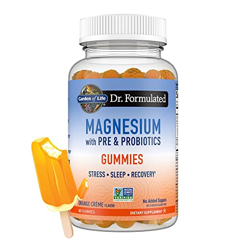 Garden of Life Magnesium Citrate Supplement Gummies with Prebiotics & Probiotics for Stress, Sleep & Recovery - Vegan, Gluten Free, Kosher, Non-GMO, N