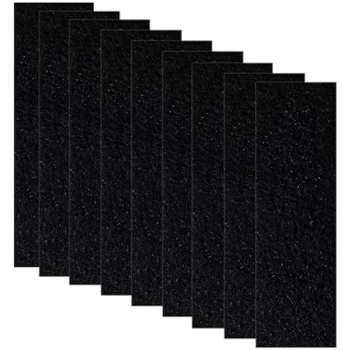 9-Pack 3.6" x 10" Carbon Filter Pads for Automatic & Dome-Style Cat Litter Boxes – Activated Charcoal Liners for Odor Control L3 Filters 3.6 x 10