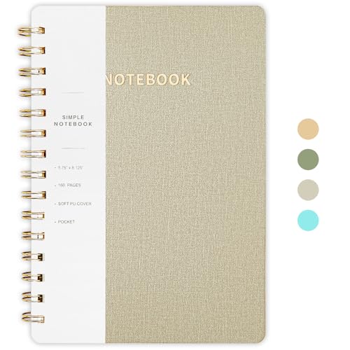 Lined Spiral Notebook College Ruled A5 Journal Book for Note Taking, 160 Pages Writing Journal for Office and Home School Supplies 5.75x8.125 inch - L