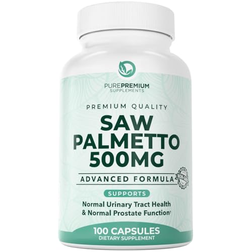PurePremium Saw Palmetto 500 mg for Men-Women – Maximum Strength Saw Palmetto Extract | Powder Capsules Supplement - Support Normal Urinary Tract, P
