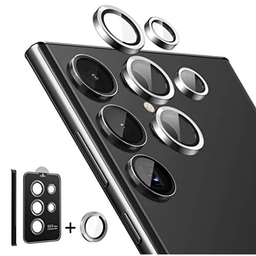 SUPCASE Camera Lens Protector Designed for Galaxy S23 Ultra, [Scratch-Resistant] [Ultra-Thin] Tempered Glass Camera Lens Screen Protector (Silver)