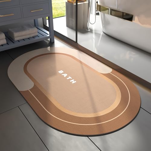 MontVoo Bath Mat - Non Slip, Quick Dry, Stain Resistant Bath Mat Rug for Bathroom Floor - Easy Care Shower Rug for Outside Bathtub - 24"x35" Brown Bro