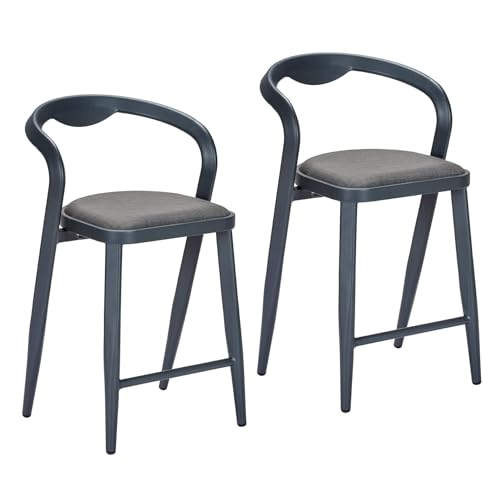 Garvee Counter Height Bar Stools Set of 2, Stylish Modern High Bar Stools, Comfortable Indoor and Outdoor Bar Chairs for Patio Garden Balcony Poolside