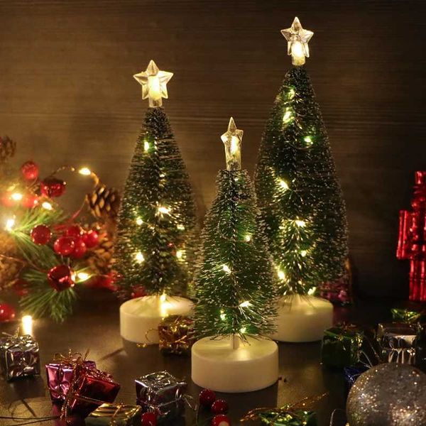 Luminous Mini Christmas Trees LED Lights Home Decoration Electronic Candles Childrens Gifts New Year Christmas Party Ornament Y240808