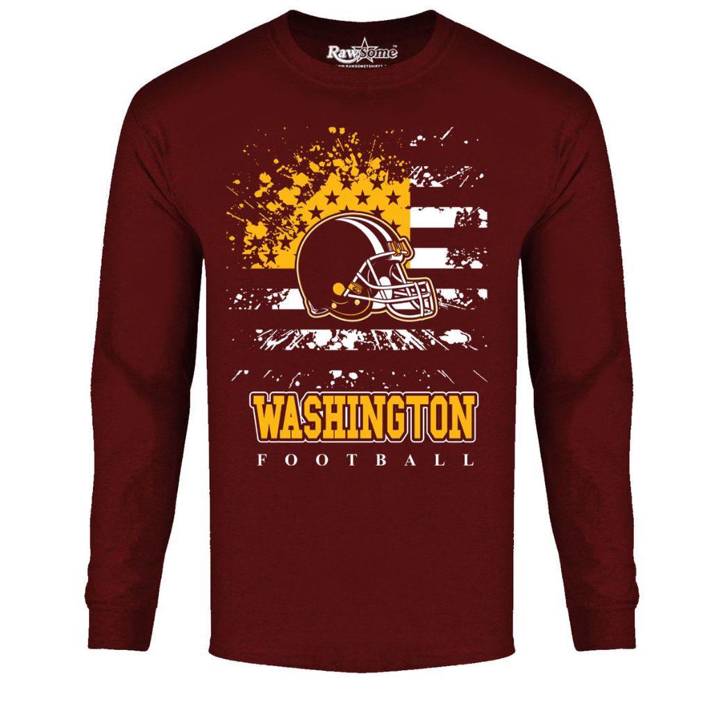 Men's Star-Spangled Football Long-Sleeve Shirts - Large - Washington