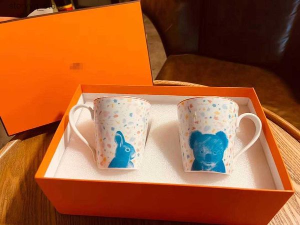 Designer Box Zoo Series Coffee Mugs Gift Sets with Handle Universal Cartoon Patterns Q240625