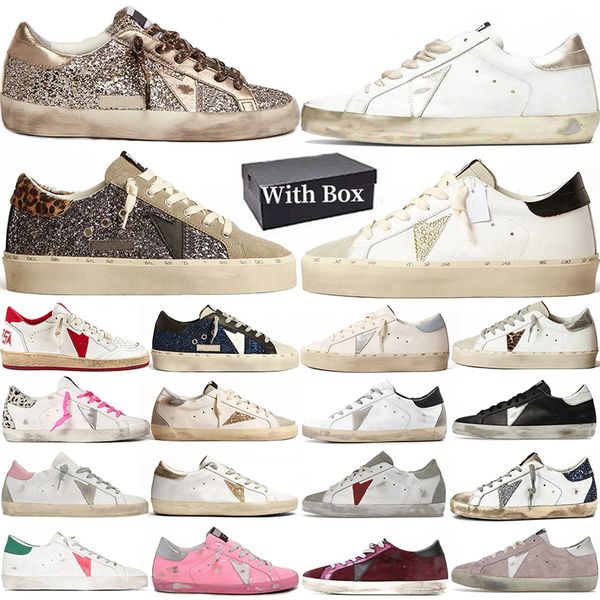 Designer shoes Golden Sneakers Mens Dress Shoes Designer Women Heels Superstar Dirty Super Black White Pink Green Ball Star Trainers men cas