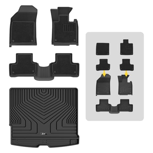 3W Floor Mats & Boot liner & Carpets Fit for Volvo XC60 2019-2024 2025 (Not for Plug-in Hybrid), All Weather Dog Friendly TPE Car Mat, Waterproof Anti