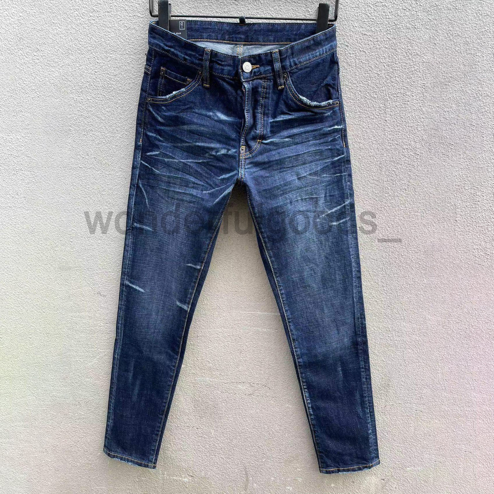 mens designer jeans blue black ripped pants version skinny broken hip hop style bike jeans