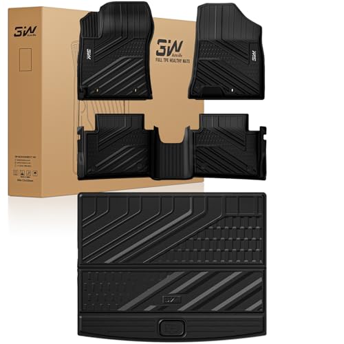 3W Floor Mats & Cargo Liner Compatible with Hyundai Kona 2026 2025 2024 (Gas Models Only), TPE All-Weather Heavy Duty Custom Fit Car Accessories Full