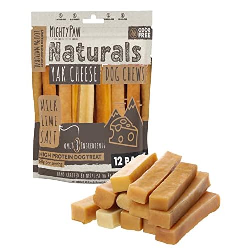 Mighty Paw Yak Cheese Chews for Dogs | All-Natural Long Lasting Treats. Odorless and Great for Oral Health. Limited-Ingredient Chews for Puppies & Pow