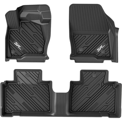 3W Floor Mats Fit for Ford Edge 2015-2024 and Edge ST 2019-2024, TPE All Weather Custom Fit Edge Floor Liner, 1st & 2nd Row Full Set Car Accessories,