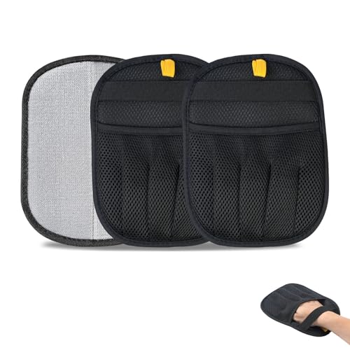 2pc Pet Hair Removal Gloves for Dogs Reusable 5-Finger Electrostatic Tech Cleans Clothes, Sofas, Carpets Easily (Black 2pcs)