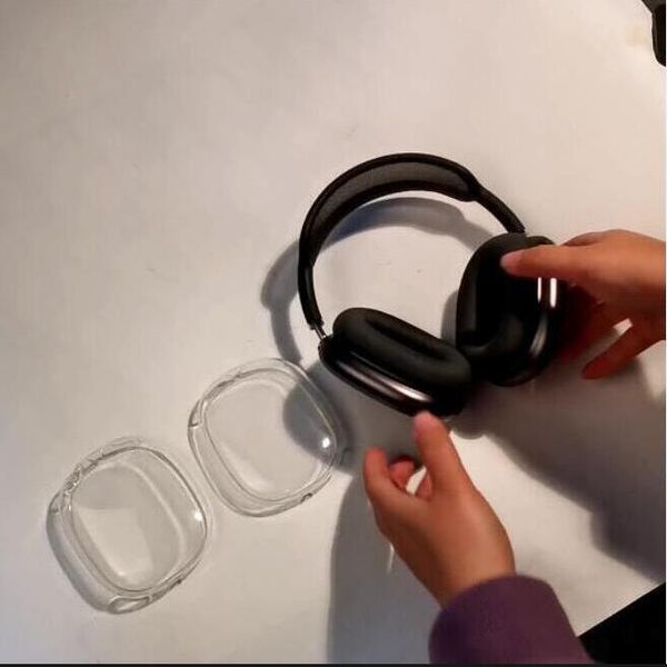 for Airpods Max Pro 2 3 4 2nd Generation Headband Headphone Accessories Transparent Solid Silicone Waterproof Protective Case Airpod Max Hea