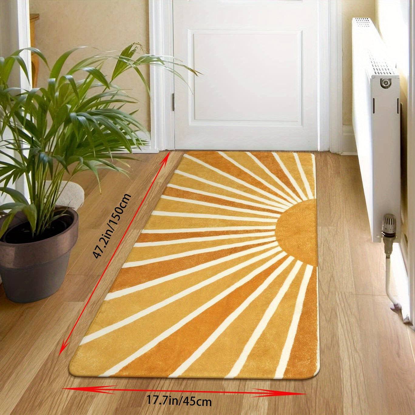 TEMU 1pc Sun Print Floor Mat, Non-slip Kitchen Mat For Indoor Use, Machine Washable Standing Mat, Suitable For Laundry Room And Home Decor,