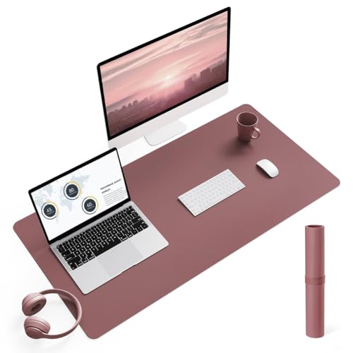 YSAGi Non-Slip Leather Desk Pad L Size, Waterproof Laptop Computer Desk Keyboard Mat, Table Protector Blotter Mat, Large Mouse Pad for Office/Work/Hom