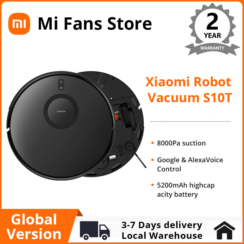 Global Version Xiaomi Robot Vacuum Cleaner S10T 5200mAh Battery Anti-Tangle 8000Pa Suction LDS Laser Navigation Voice Control