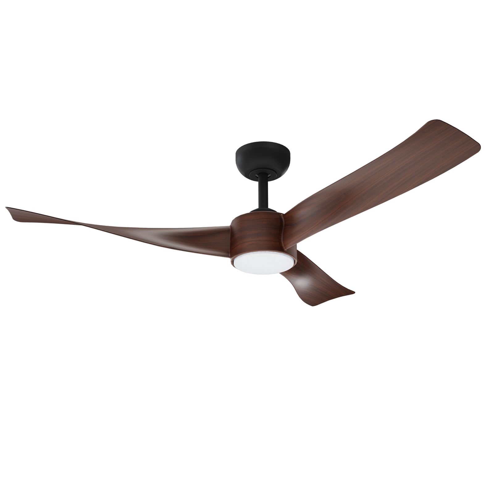 Garvee 52" Ceiling Fan with Light, Remote Control, 6-Speed, Quiet DC Motor, Dimmable 3CCT for Bedroom & Patio (Walnut)