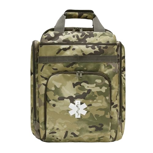 First Aid Backpack Empty,First Aid Medical Backpack,EMS EMT First Aid Bag Empty,Emergency Bag,Trauma Bag for Camping,Hiking,Outdoor Travel Camo