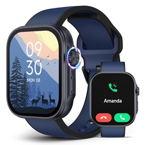 SOUYIE Smart Watches with Bluetooth Call, 3ATM Waterproof Fitness Tracker, 1.99" AMOLED Display, Heart Rate Blood Oxygen Sleep Monitoring, Smartwatch