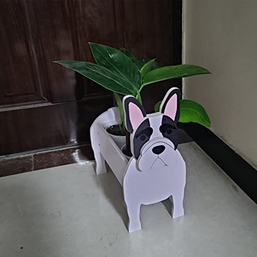 MADEI Cute Dog Planter Plant Pot,Pomeranian Schnauzer Plant Container Rack for Outdoor Indoor Plant Storage Containers for Plants