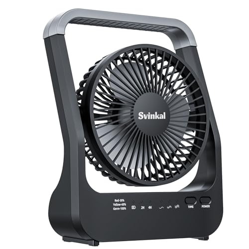 Battery Powered Fan, 10000mah Portable Desk Fan with Timer, 3 Speeds, Whisper Quiet, 180° Rotation, Portable Fan for Office, Bedroom, Outdoor, Campin