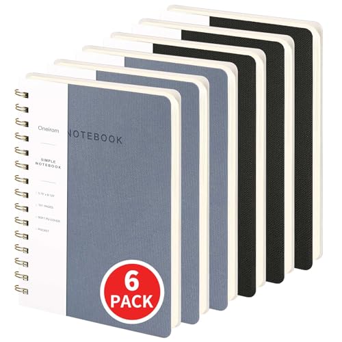 Lined Spiral Notebook College Ruled A5 Journal Book for Note Taking, 160 Pages Writing Journal for Office and Home School Supplies 5.75x8.125 inch (6p