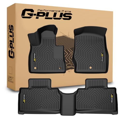 G-PLUS Floor Mats Fit for Ford Explorer 2020 2021 2022 2023 2024 2025 TPE Custom Fit All Weather Protection 1st & 2nd Row Floor Liner Accessories,Blac