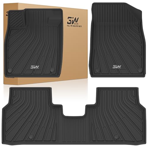 3W Floor Mats Fit for Volkswagen ID.4 2021-2024 2025, All Weather Custom Fit Floor Liner 1st & 2nd Row Full Set for Volkswagen ID4 Accessories, Black