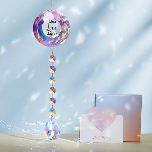 Personalized Custom Crystal Suncatcher Ornament, Suncatcher for Home Office Bedroom Living Room, Sun Catcher, Gifts for Mothers Day Christmas Birthday