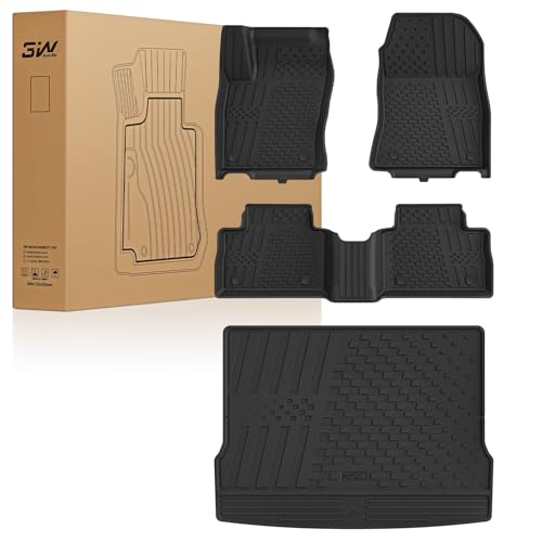 3W Floor Mats & Cargo Liner Fit for Nissan Kicks 2025 2026 (Not Fit Play Version) Accessories TPE All Weather Floor Liner, 1st & 2nd Row Car Mats Tunk