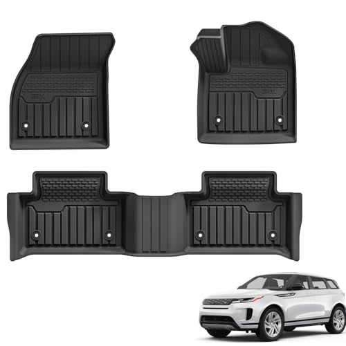 3W Floor Mats Fit for Range Rover Evoque 2020-2024 2025 (Not for Manual, Dynamic), All Weather Dog Friendly TPE Car Boot Mat, Waterproof Anti-Slip Eas