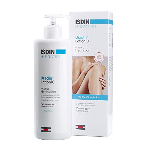 ISDIN Body Lotion Uradin 10, 24-Hour Intense Hydration, Non-Greasy, Fast-Absorbing Moisturizer for Dry or Very Dry Skin, Helps Relieve Itching Due to