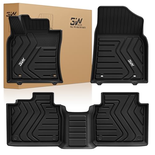 3W Floor Mats Fit Lexus ES (2019-2024 ES350-ES300h & 2025 ES300h-ES Hybrid), TPE All Weather Custom Fit Floor Liner for Lexus ES 1st and 2nd Row Car M