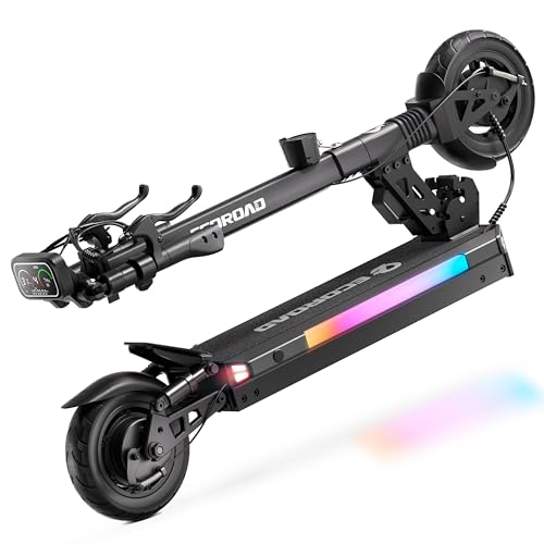 ES4 Electric Scooter for Adults, 800W Motor, 25MPH, 18-25 Miles Range, 330LBS Load, 8.5" Off-Road Tires, RGB Lights & APP Control ES4 Black （25miles