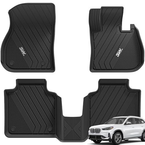 3W Floor Mats Fit for 2023 2024 2025 BMW X1 U11(Not for Xdrive 25e Petrol Hybrid), All Weather TPE Pet Friendly Floor Liner, Heavy Duty Waterproof Eas
